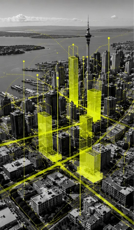 AG++ fluorescent-yellow architectural artwork for Smart and Sustainable Built Environment